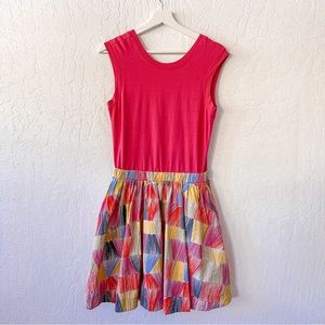 Kate Spade Saturday pink & abstract print skirt fit and flare dress, size small